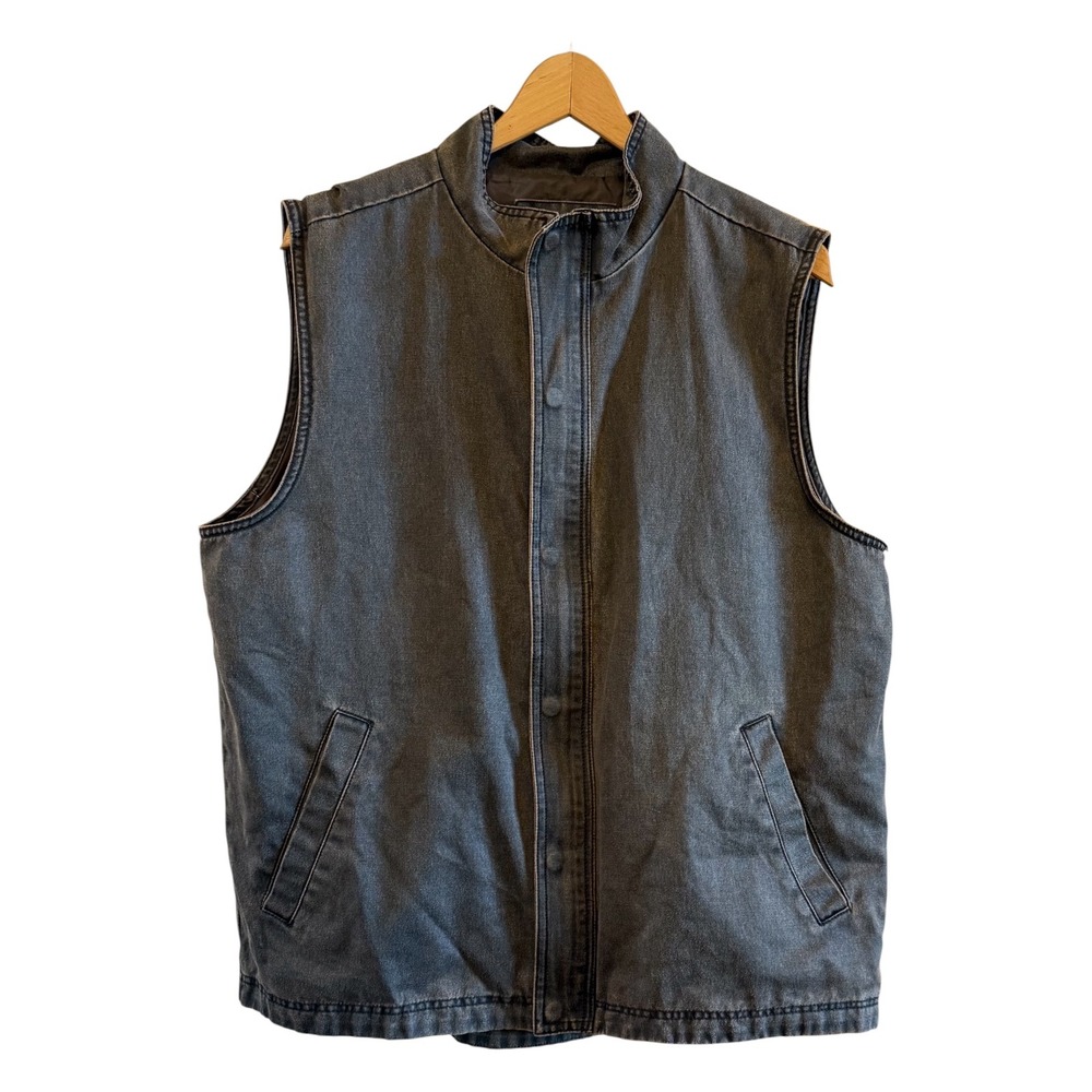North River Men's Washed Green Snap Front Outdoor Utility Vest L *See Details*